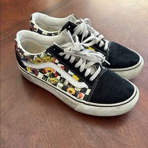 Vans Black Floral Women's Sneakers